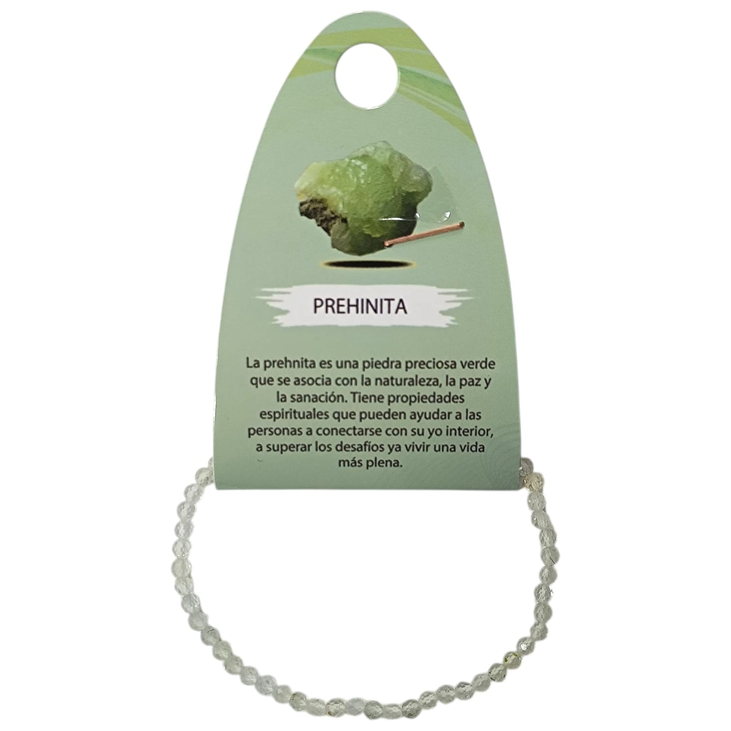 Pulsera Facetada Piedra Natural Prehinita 3 mm