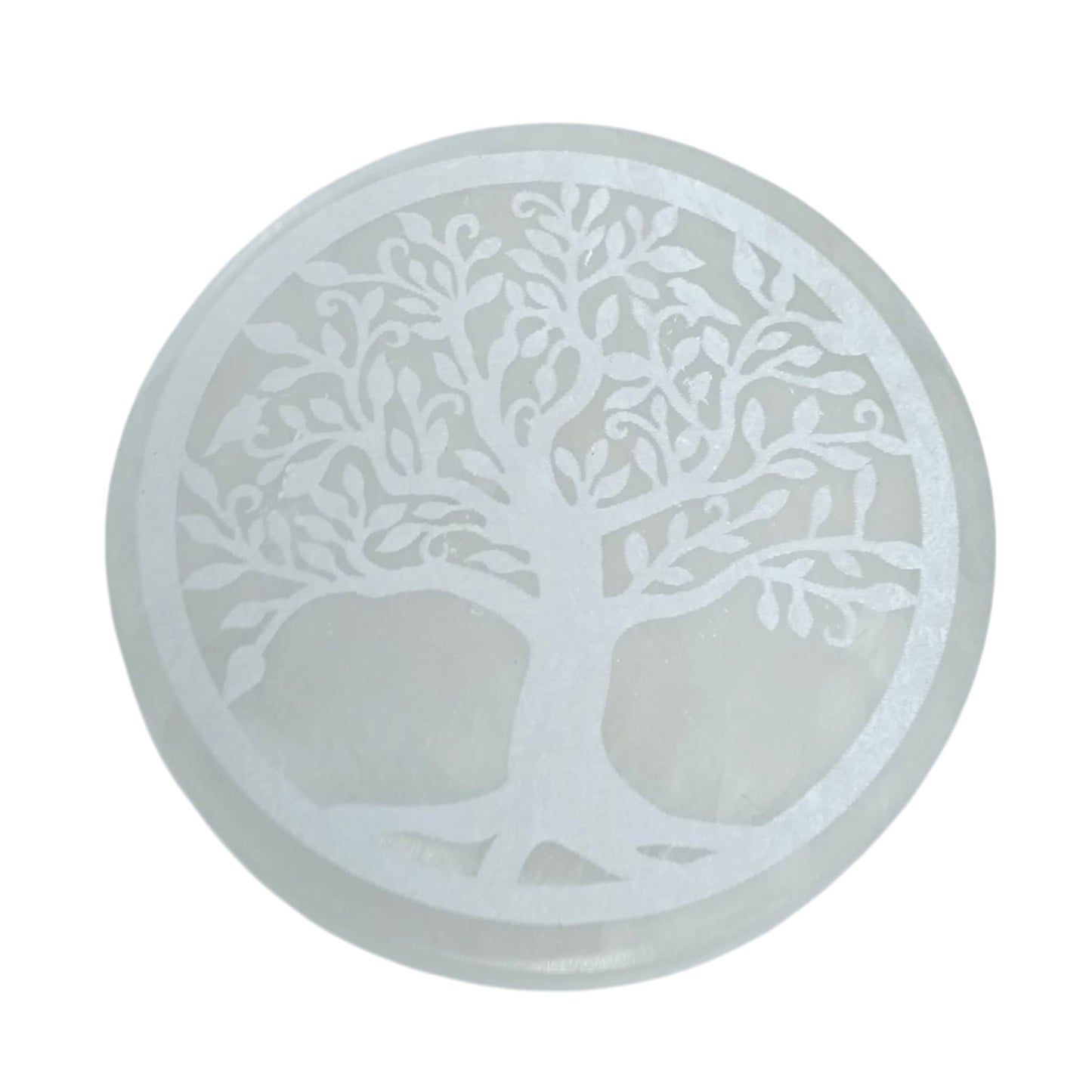 Plato Selenita Grabado Arbol 10 Cms Aprox 400901653-N