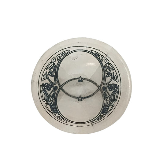 400901654 Cuenco Selenita Grabado Vesica Piscis 10 Cms Aprox
