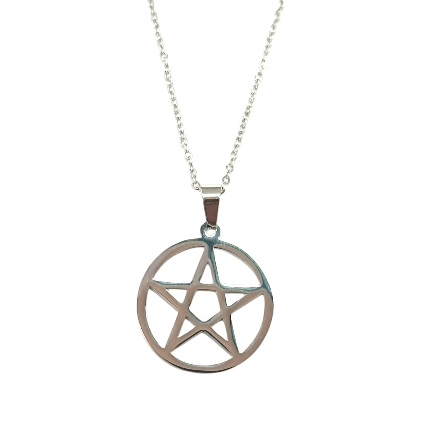 600103600-04 Collar Acero Pentagrama Cadena 40+5 Cms