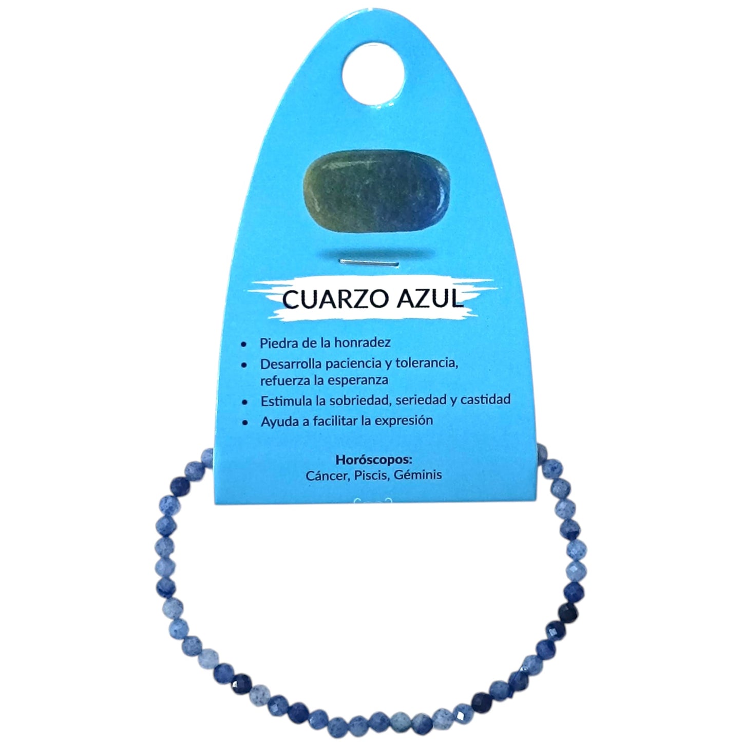 Pulsera Facetada Piedra Natural Cuarzo Azul 3 mm Ref: 600604215