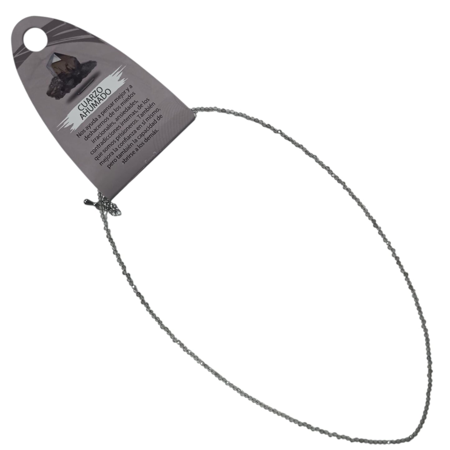 600603709 Collar Cuarzo Ahumado 2 mm Facetada 40+5 Cms Cierre Acero - stonez