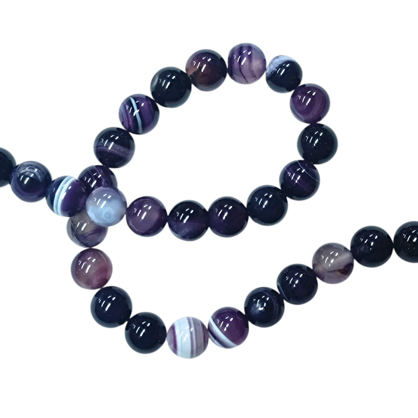 Tira Cuentas Piedra Agata Morada 10 mm REF: 44156-05