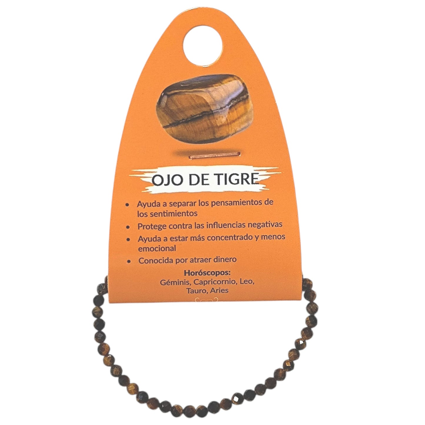 Pulsera Facetada Infantil Ojo De Tigre 3 mm 15,5 Cms Aprox 600604292