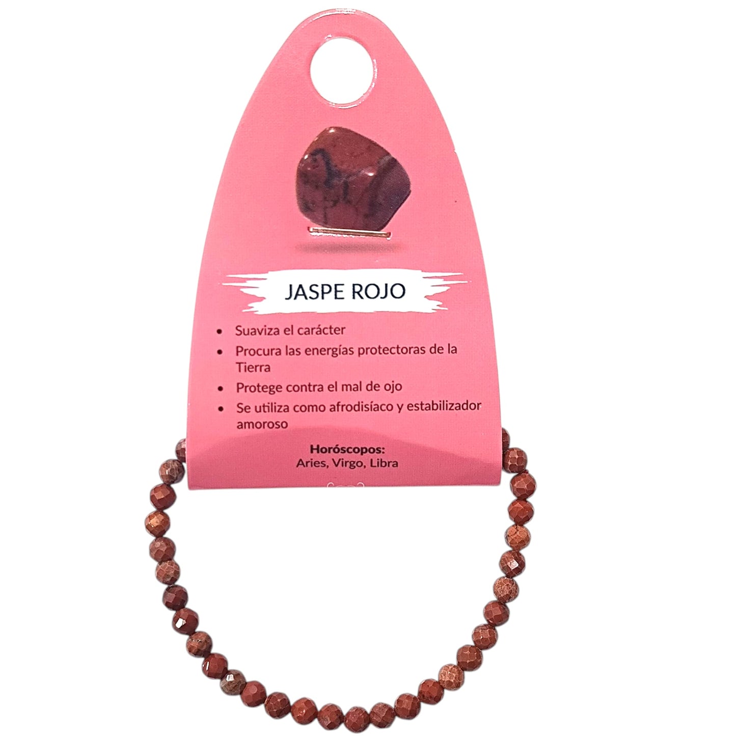 Pulsera Facetada Jaspe Rojo 4 mm Ref:600603291