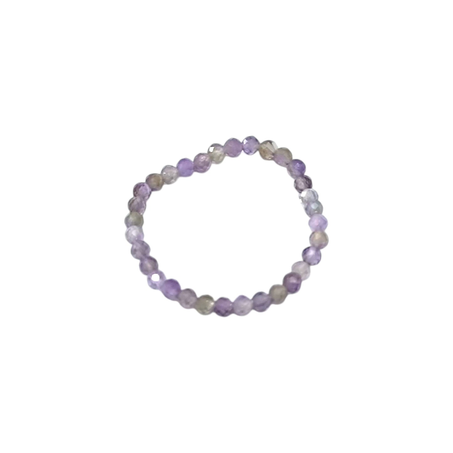 Paquete 3 Anillos Elastico Piedra Natural Amatista 2 mm Facetado