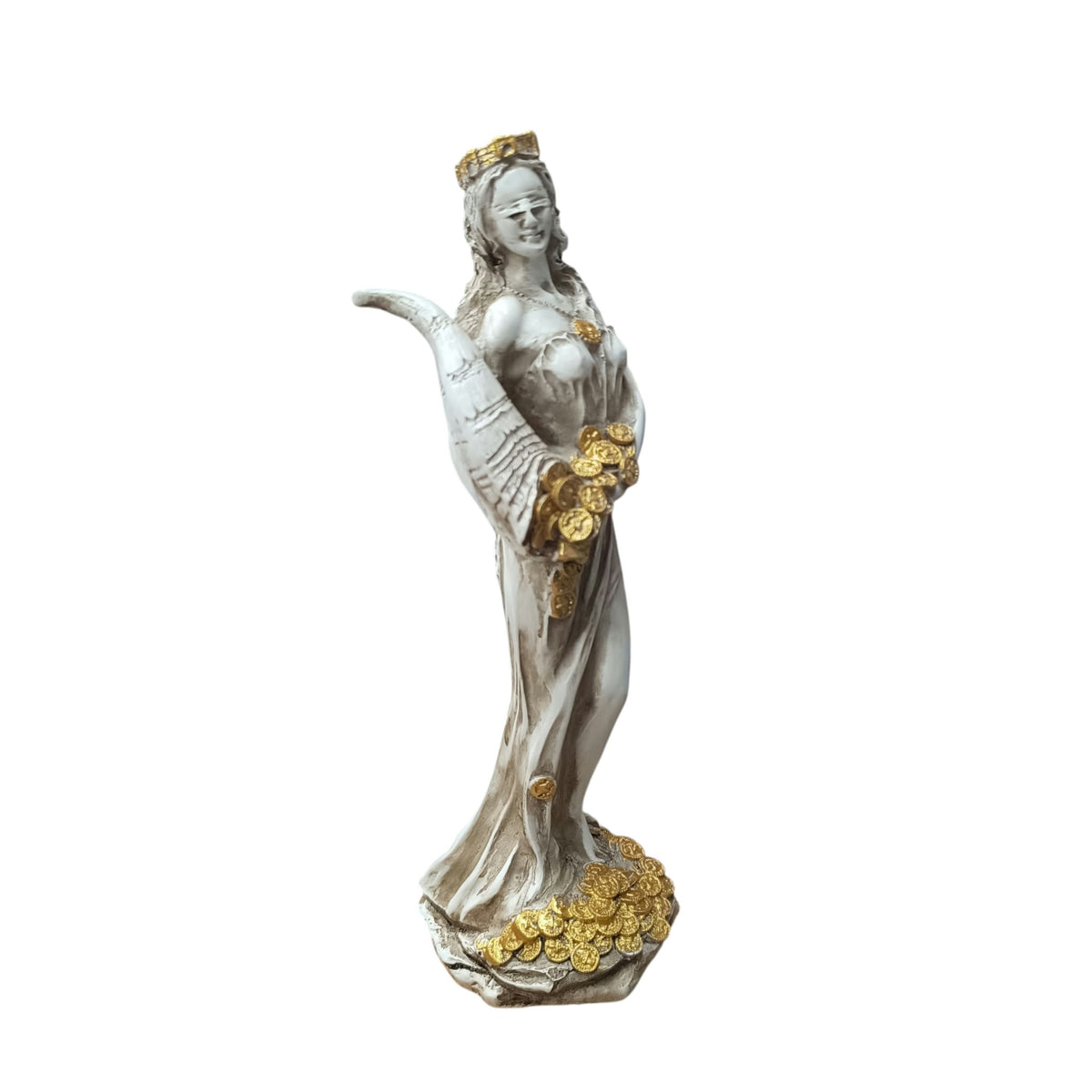 Figura Diosa Fortuna Resina Tamaño 26 Cms Aprox 600104138 Blanco