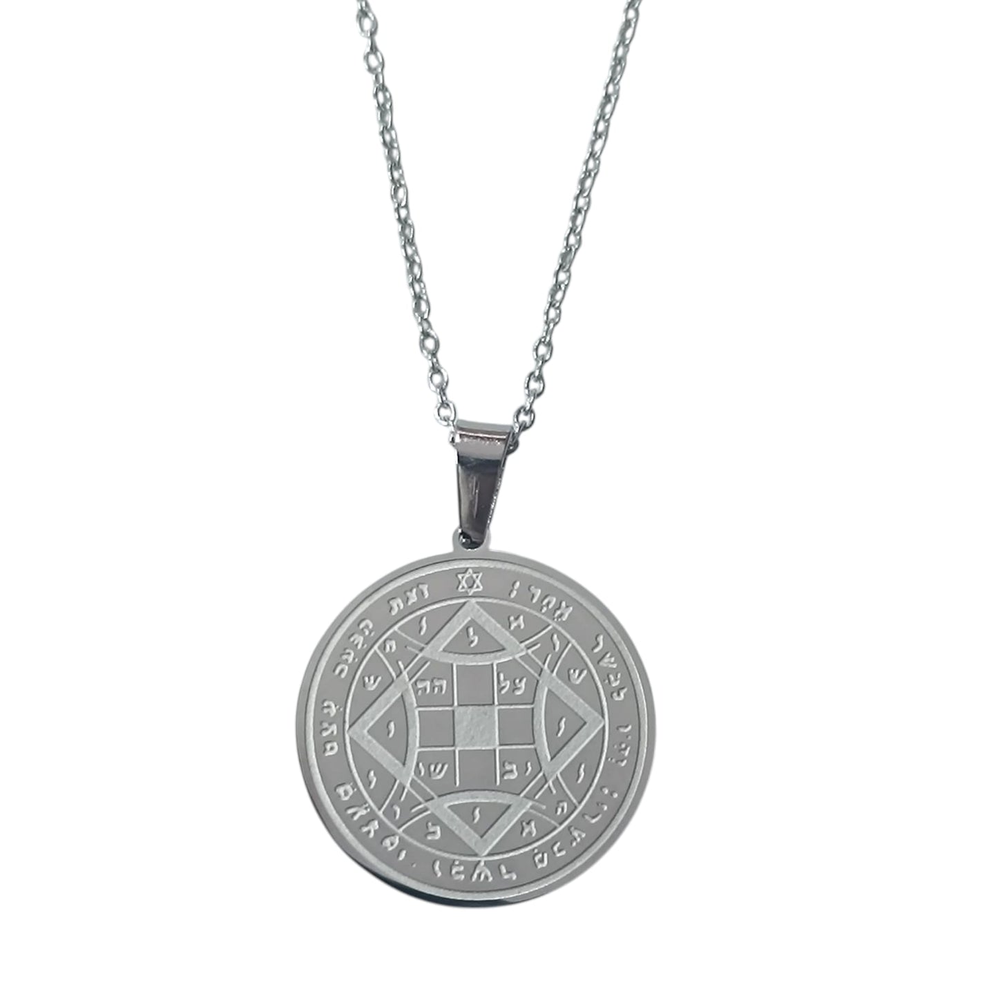Collar Acero Sello Salomon 25 mm Cadena 42+5 Cms (AMOR)