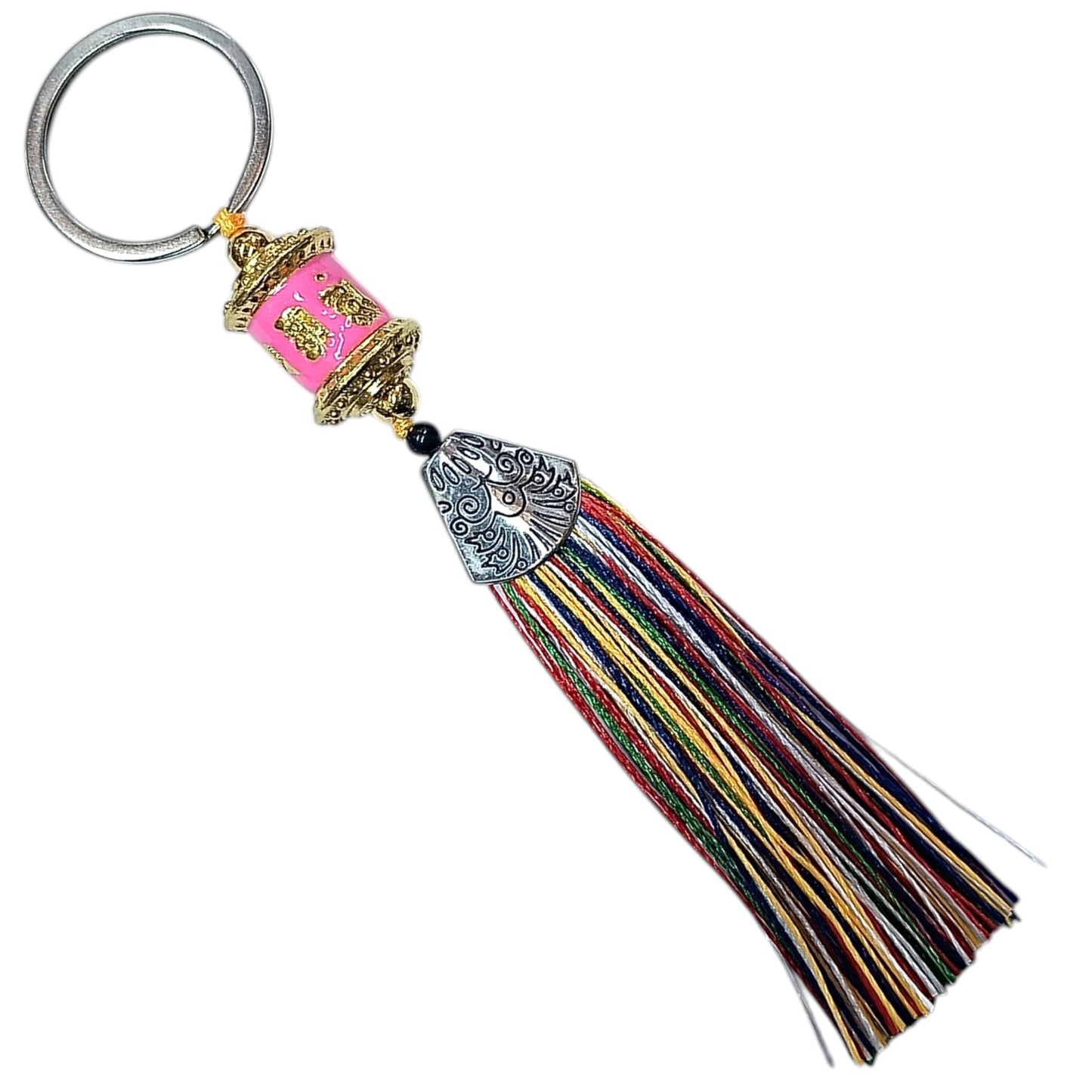 600104136-09 Llavero Budista Ruedo De Rezo 15 Cms Color Rosa Claro