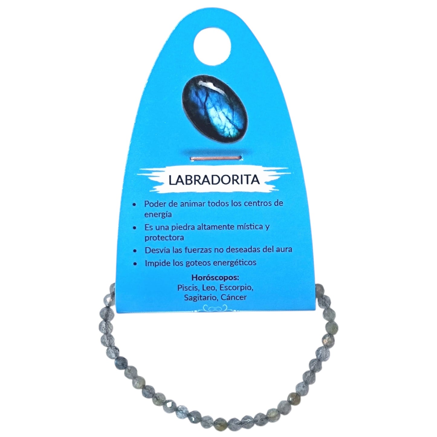 Pulsera Facetada Infantil Labradorita 3 mm 15,5 Cms Aprox 600604284