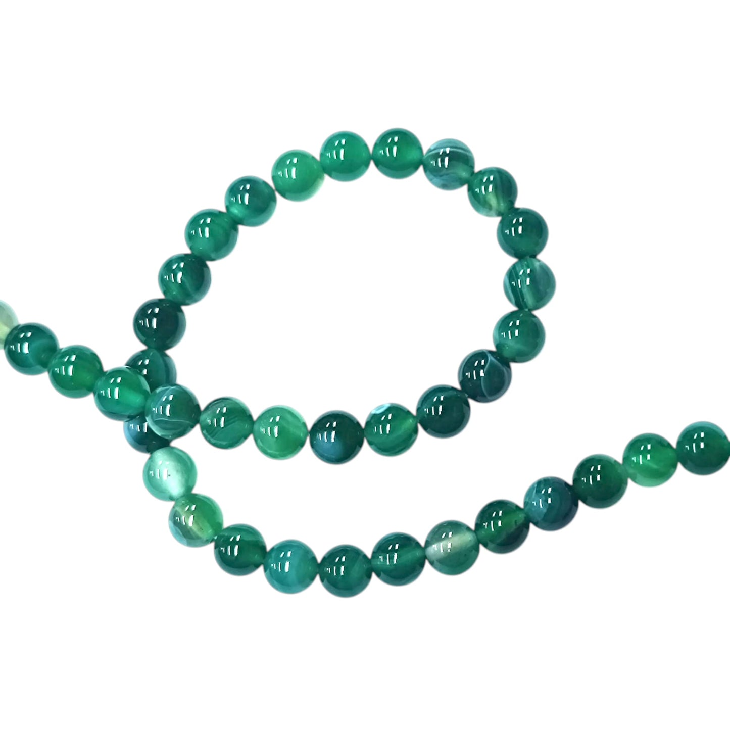 Tira Cuentas Piedra Agata Verde 8 mm REF: 44155-03