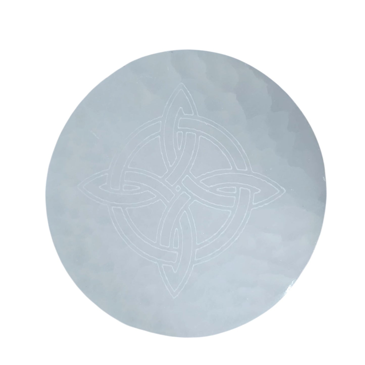 Plato Selenita Grabado Nudo De Bruja 10 Cms Aprox 401204168