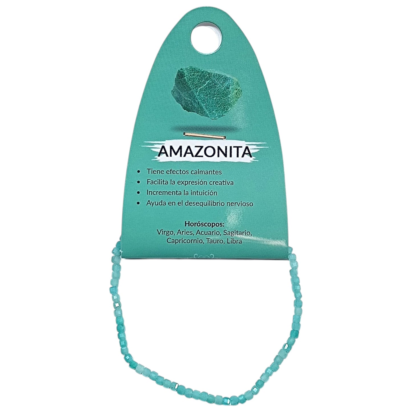 Pulsera Facetada Amazonita Cubo 2x2 mm 600604037