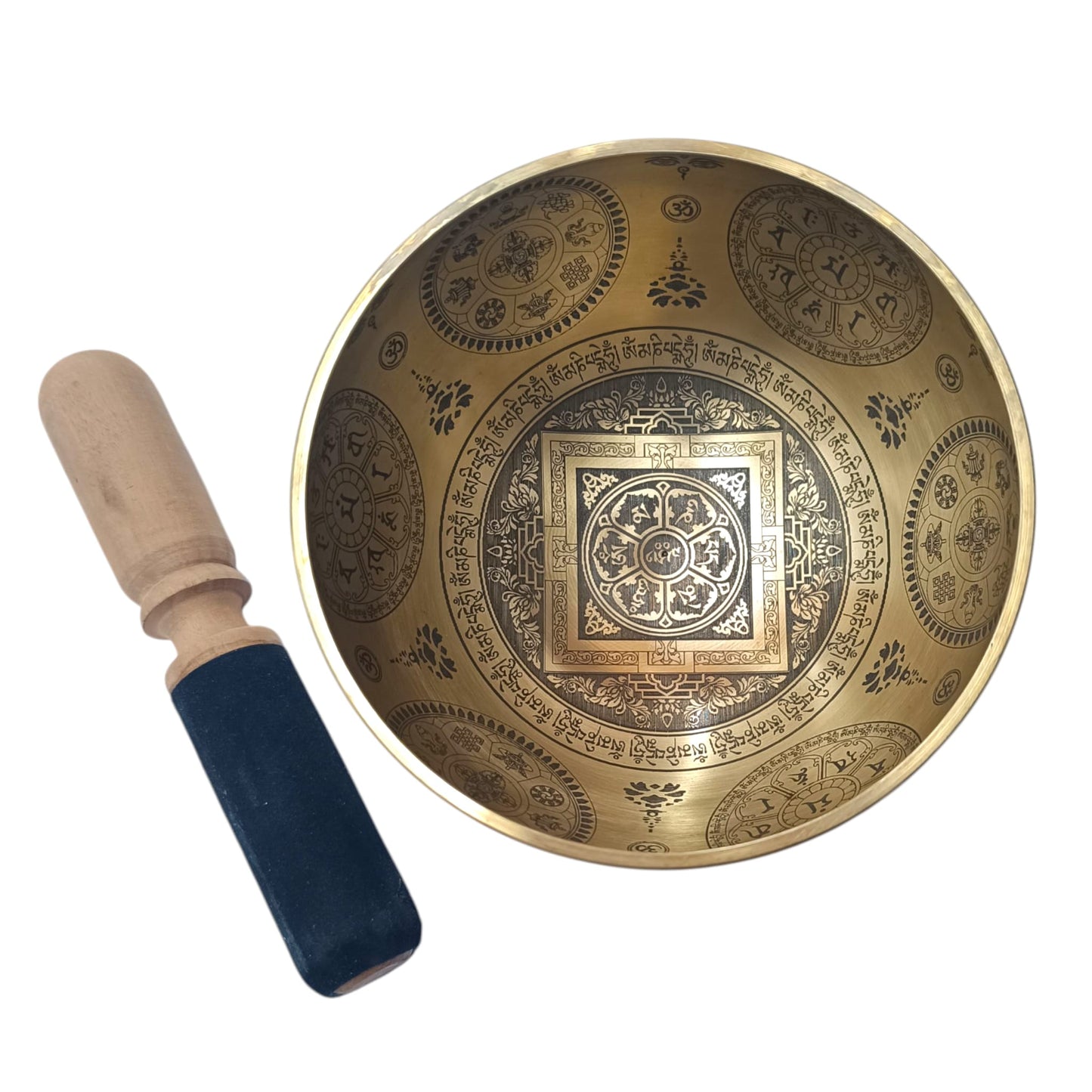 Cuenco Tibetano 5 Metales 15 Cms Aprox Color Dorado Grabado Simbolo Om Mani Padme Hum REF: 600304350