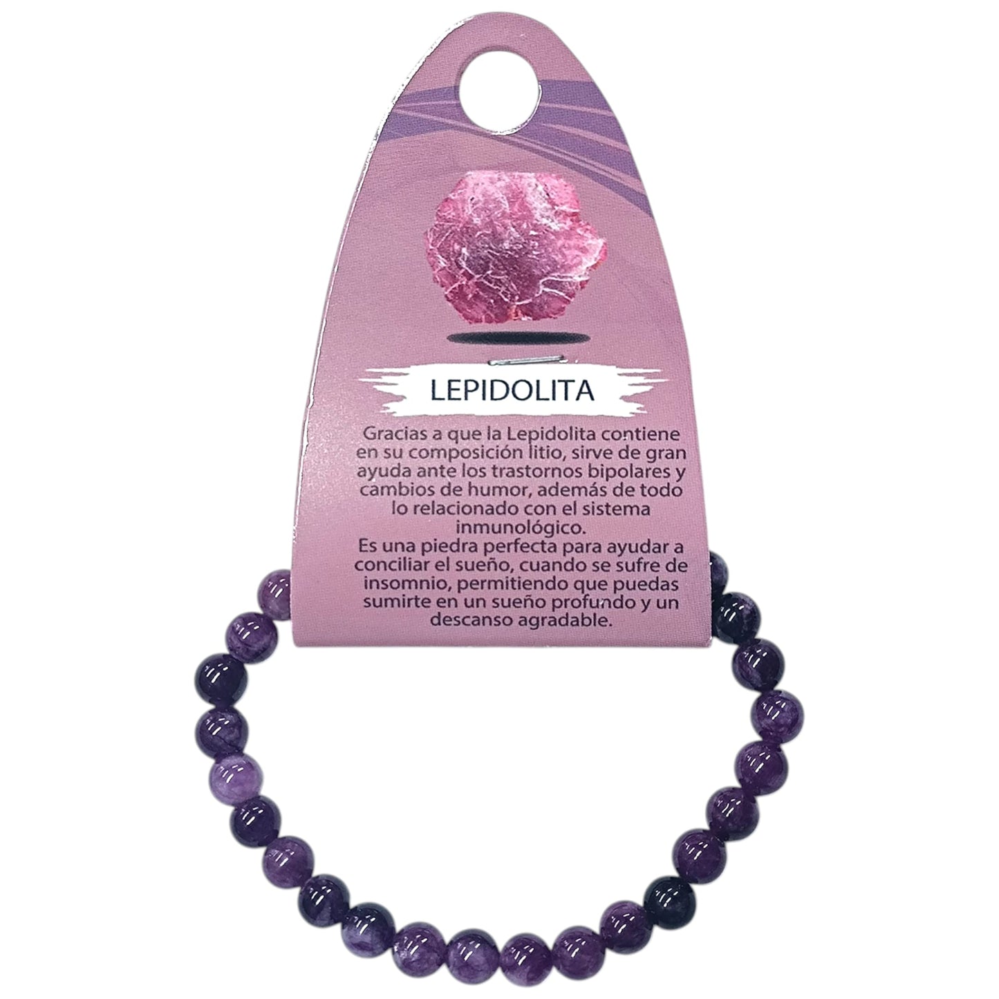 Pulsera Piedra Natural Lepidolita 6 mm Ref 61228