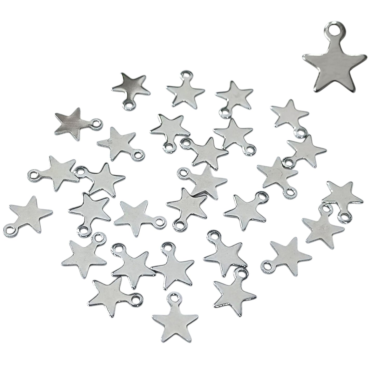 Paquete 30 Uds Dijes Estrella 10 mm Acero Ref: 31742-07