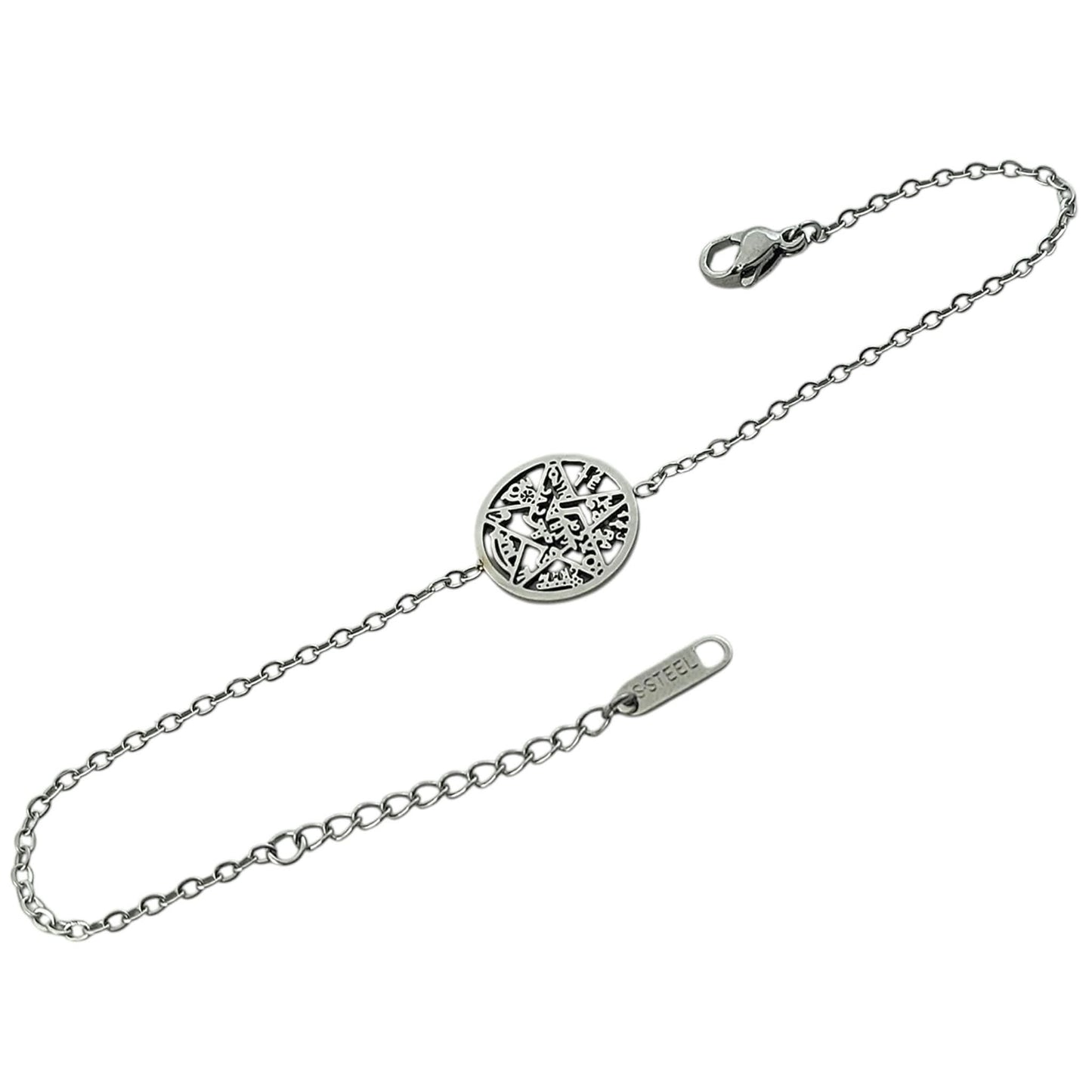Pulsera Acero Con Dije Tetragramaton Largo 18cms Aprox Ref: 600104447-01