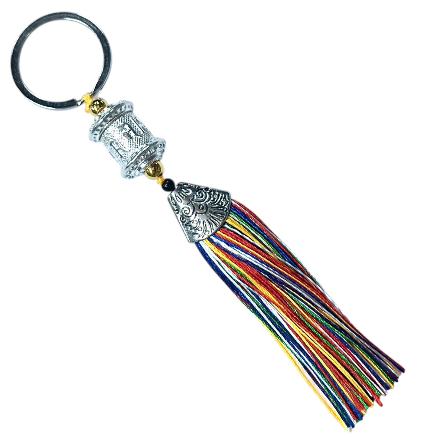 600104136-01 Llavero Budista Ruedo De Rezo 15 Cms Color Plateado