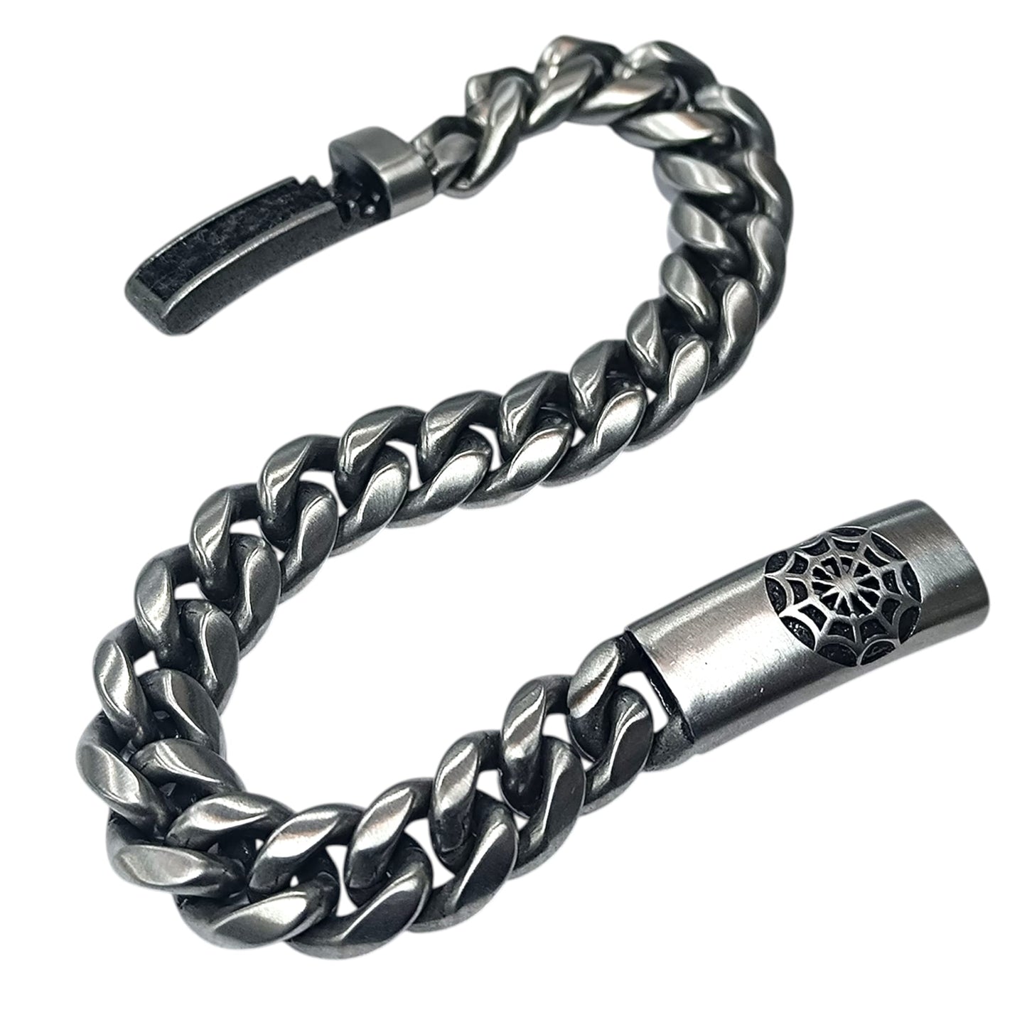 Pulsera Acero 21 Cms Cierre Grabrado Tela De Araña 600103479-05