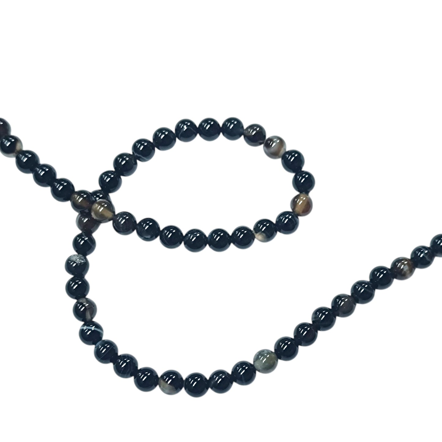 Tira Cuentas Piedra Agata Negra 6 mm REF: 44154-08