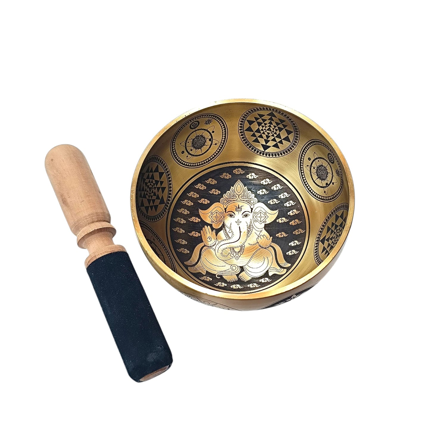 Cuenco Tibetano 5 Metales 13 Cms Aprox Color Dorado Grabado Ganesha REF: 600304349