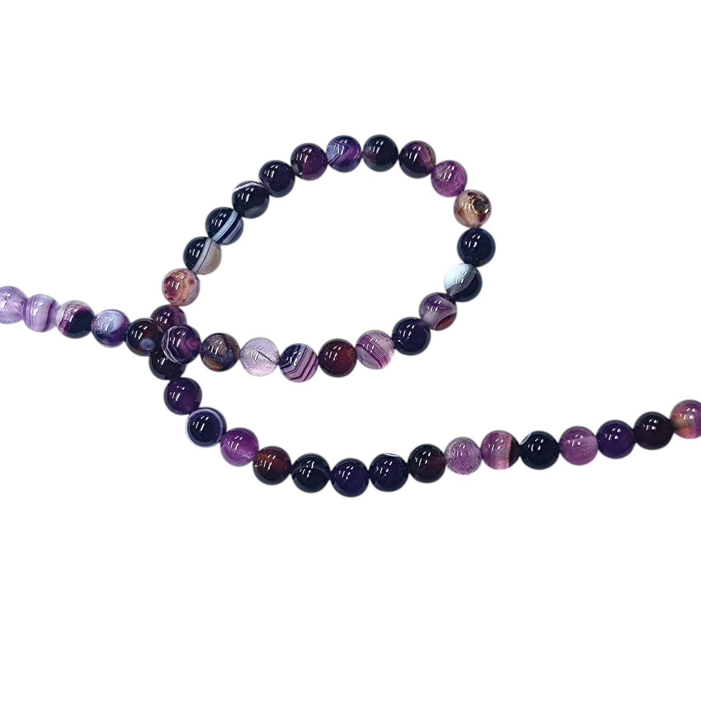 Tira Cuentas Piedra Agata Morada 8 mm REF: 44155-05