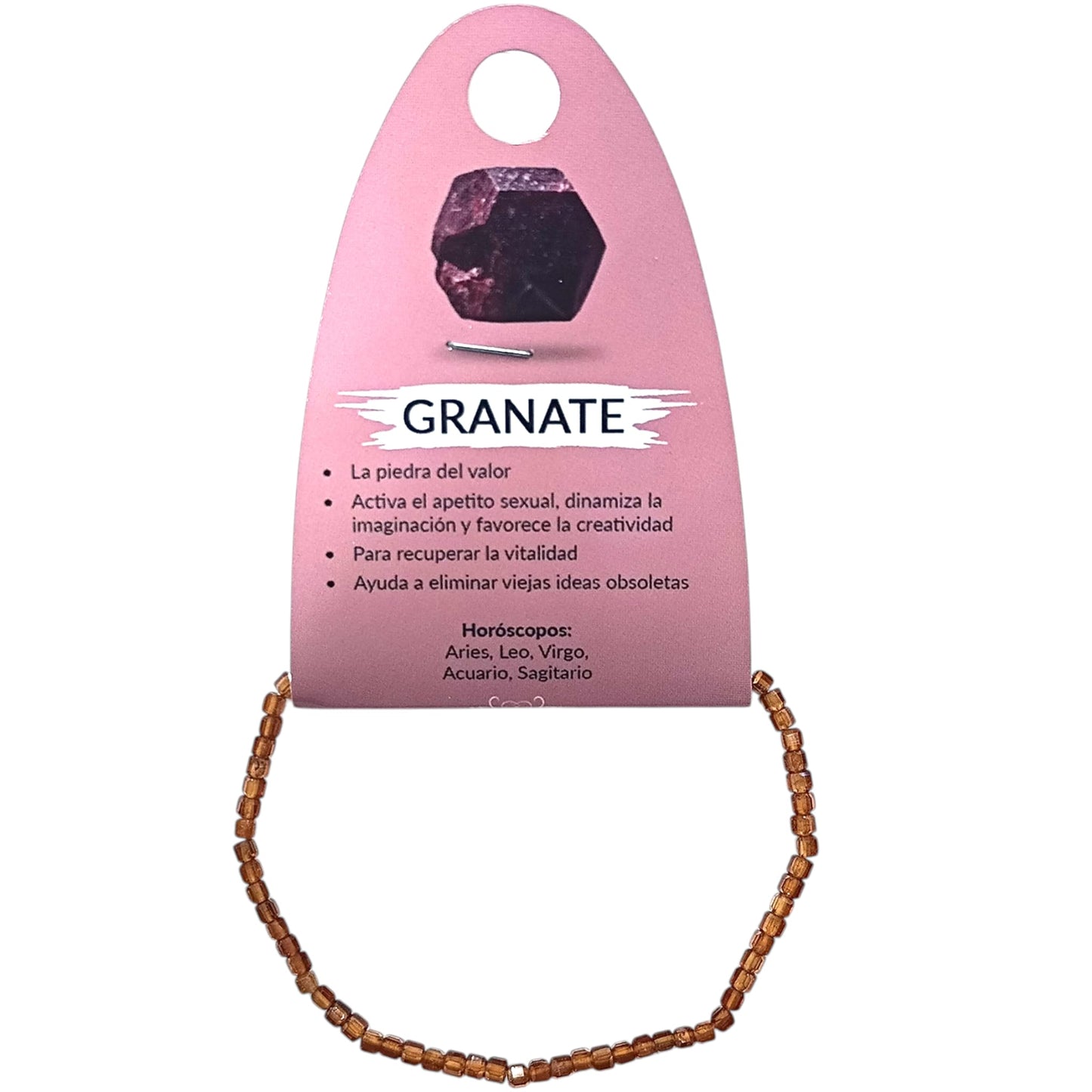 Pulsera Facetada Granate Naranja Cubo 2X2 mm 600604103