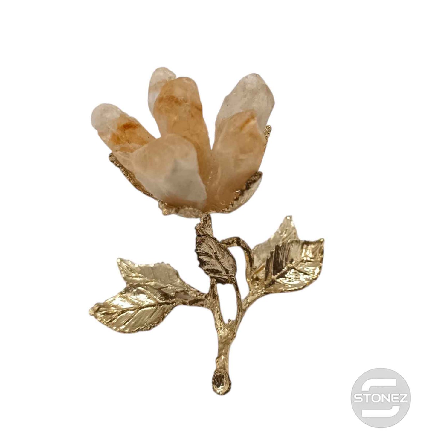 600103471 Druza Mineral Citrino Con Metal 9 Aprox (Cada Pieza Es Unica Y Puede Ser Ligeramente Diferente