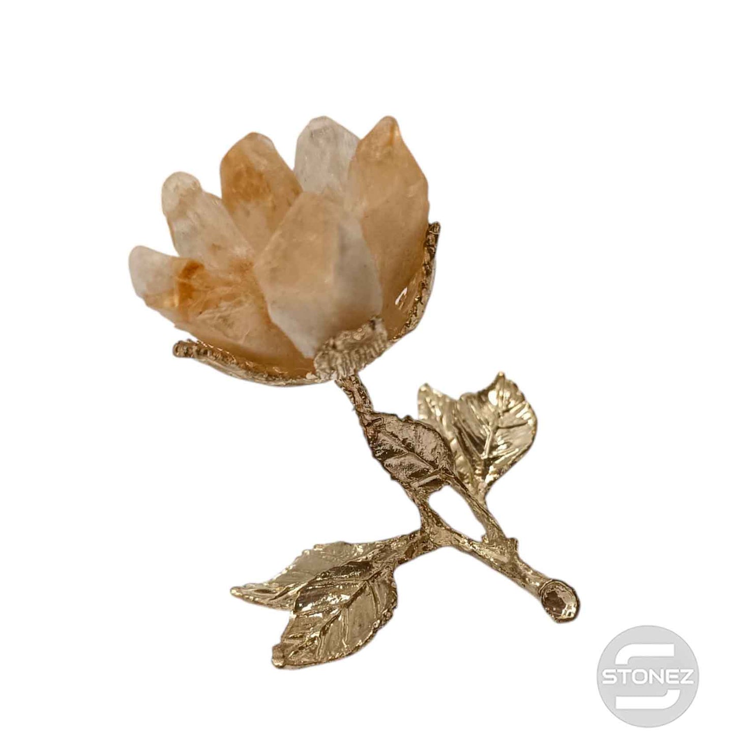 600103471 Druza Mineral Citrino Con Metal 9 Aprox (Cada Pieza Es Unica Y Puede Ser Ligeramente Diferente