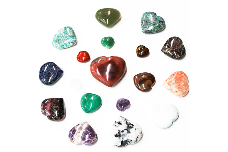 corazones piedras minerales, semi preciosas