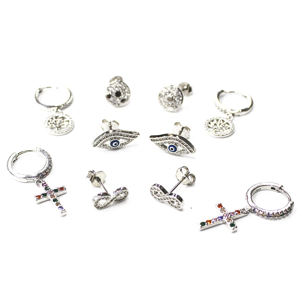 pendientes plata con circonita