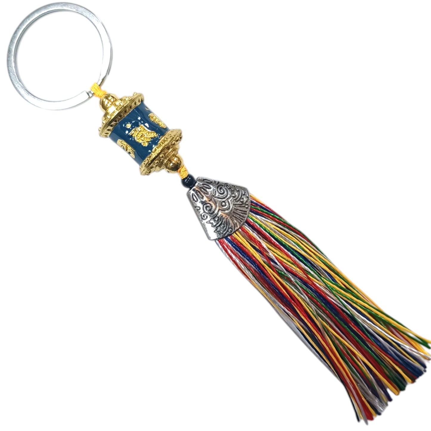 600104136-13 Llavero Budista Ruedo De Rezo 15 Cms Color Azul Oscuro