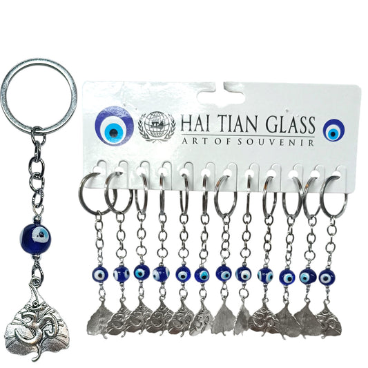 Paquete 12 Llaveros Metal Hoja Om Y Ojo Turco Ref:600102779-04