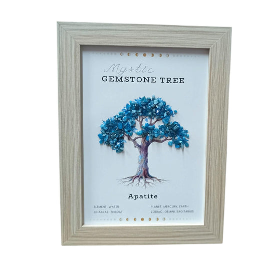 Cuadro Decoracion Arbol Con Minerales Chips Piedra Apatita 21x15 Cms Ref: 600104521