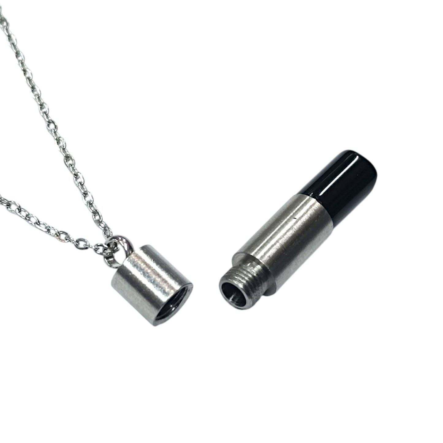 Collar Acero 45 Cms Cofre Deseo Con Piedra Natural Onix 600103553-04