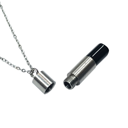 Collar Acero 45 Cms Cofre Deseo Con Piedra Natural Onix 600103553-04