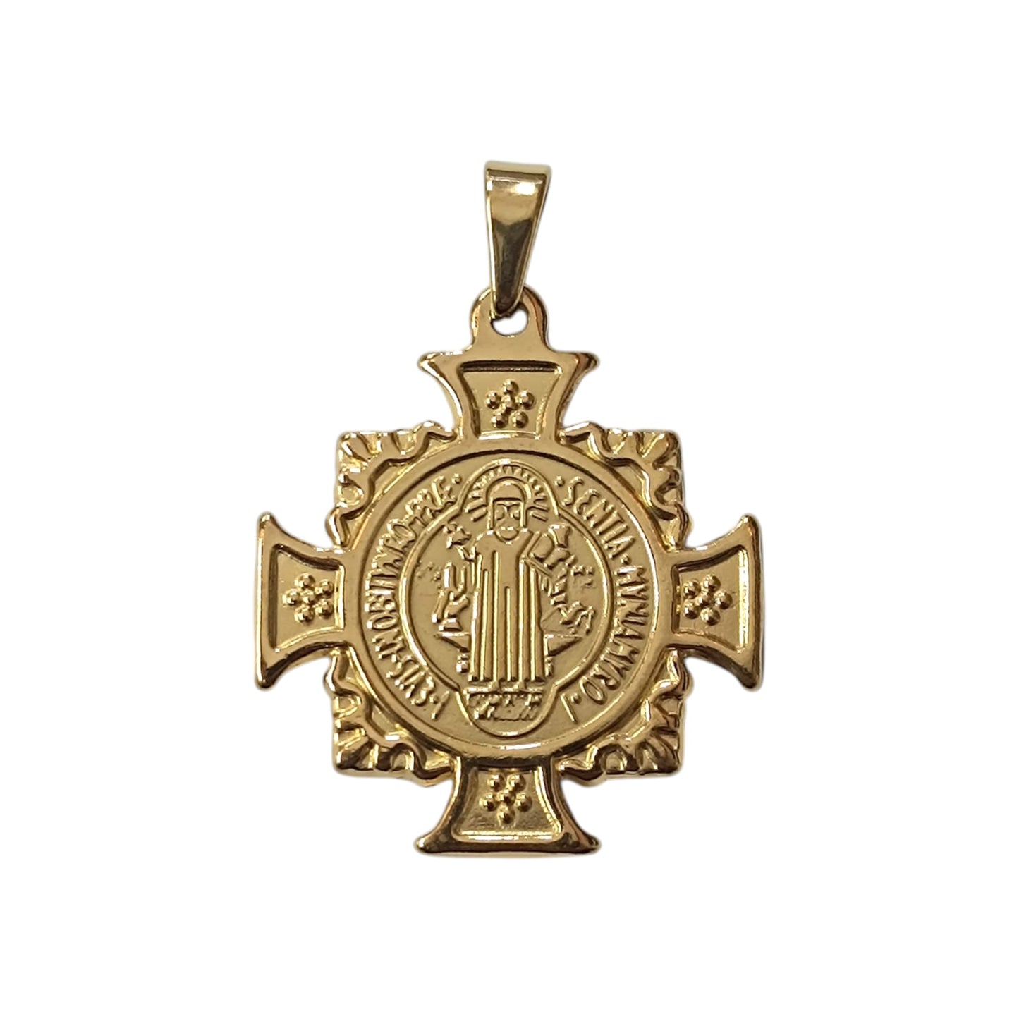600103452-03 Colgante Acero Dorado San Benito 40 mm