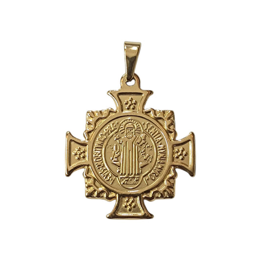 600103452-03 Colgante Acero Dorado San Benito 40 mm