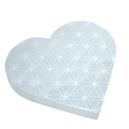 Plato Selenita Grabado Corazon 10 Cms Aprox 401204185