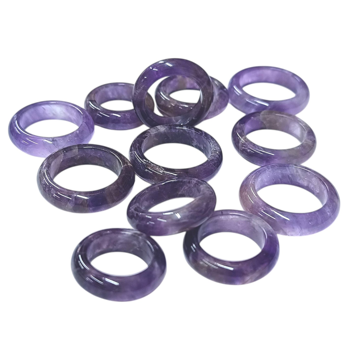 Paquete 12 Anillos Piedra Amatista Tallas Surtidas 600103400