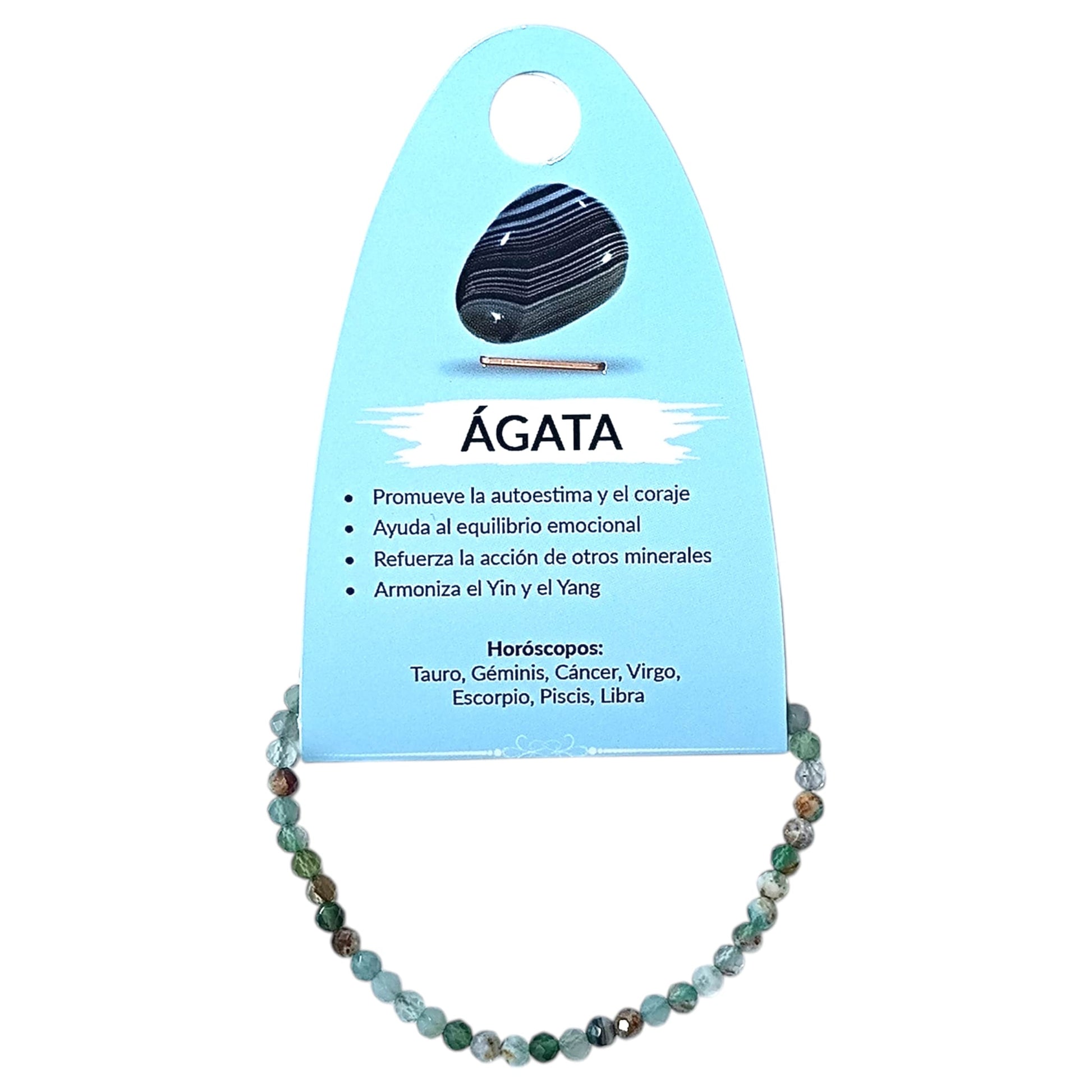 Pulsera Facetada Infantil Agata Verde 3 mm 16,5 Cms Aprox 600604275