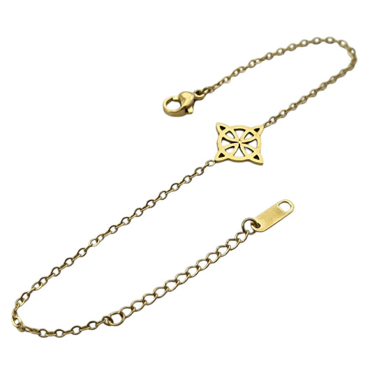 Pulsera Acero Con Dije Nudo De Bruja Largo 18cms Aprox Ref: 600104444-02