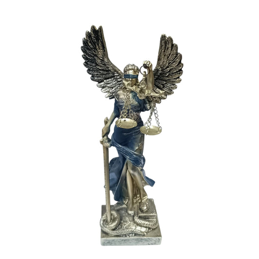 Figura En Resina Diosa De La Justicia Con Alas 25 Cms Apox Color Azul 600102896 - stonez