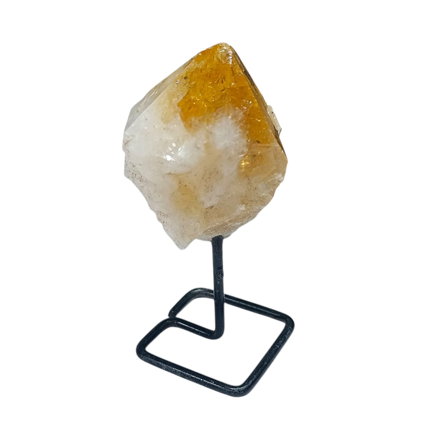Piedra Natural Citrino En Bruto Con Base De Metal Altura 10 Cms Aprox (La Pieza Puede Ser Ligeramente Diferente A La Foto) Ref: 401004231