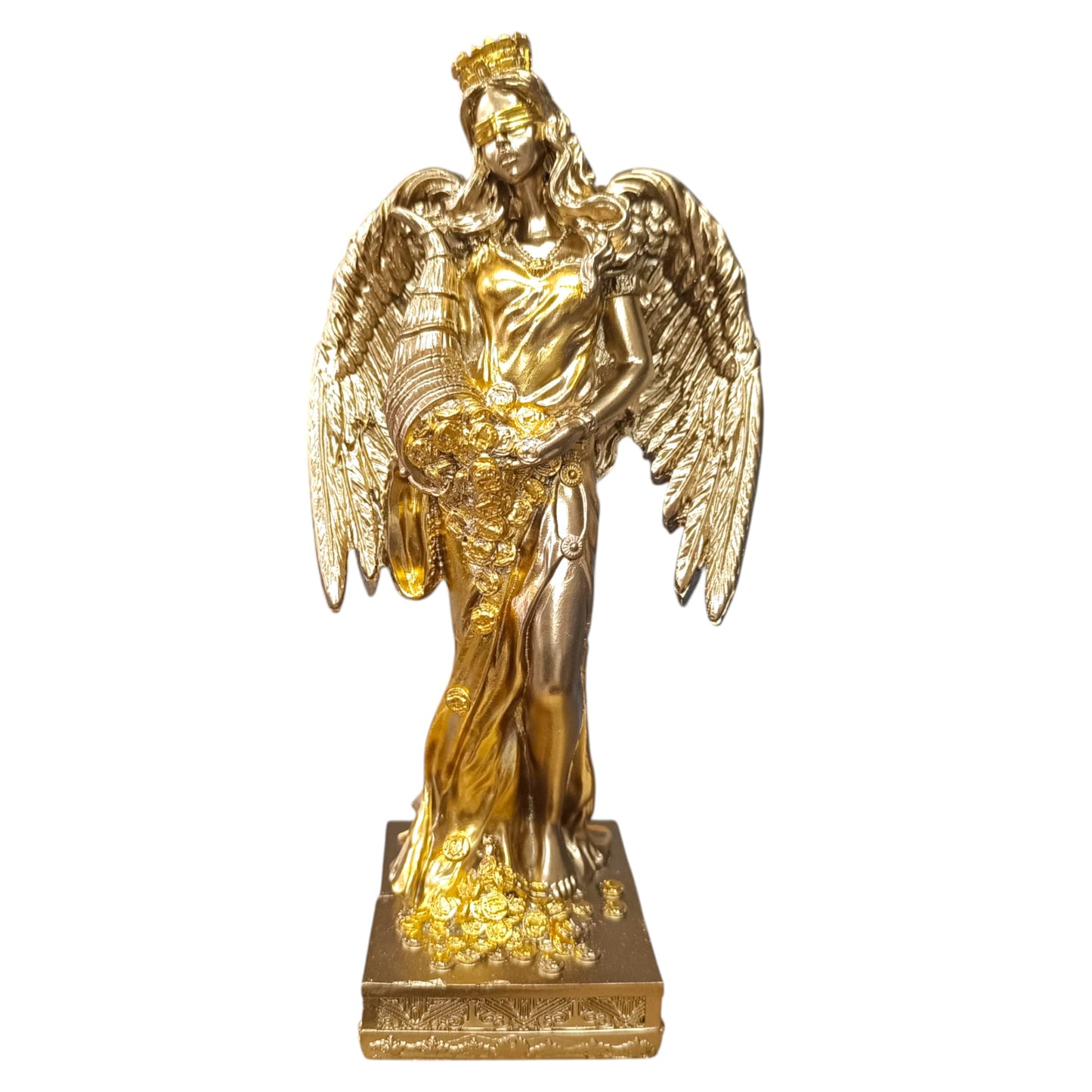 600102137 FIgura Diosa De La Fortuna Con Alas 28 Cms Aprox Color Dorado