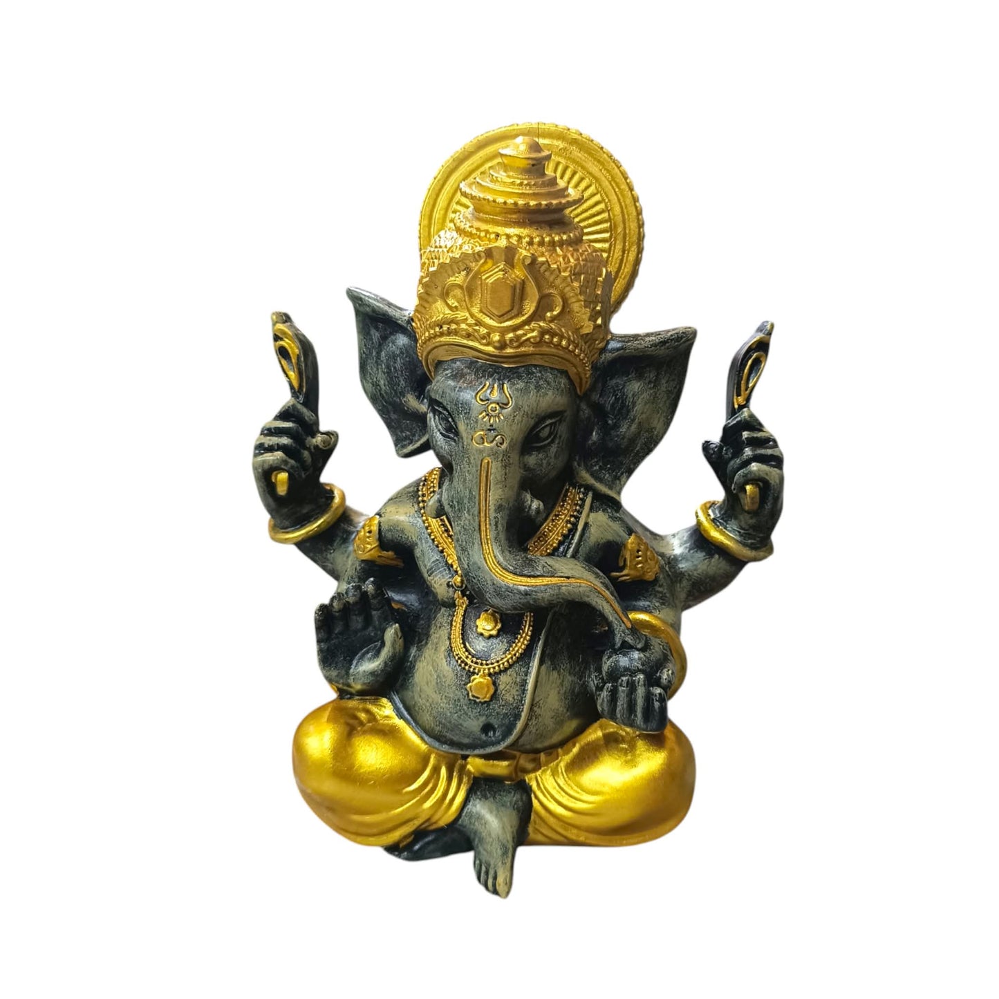 Figura Ganesha En Resina 24 Cms Aprox Color Dorado/Gris Ref: 600104481
