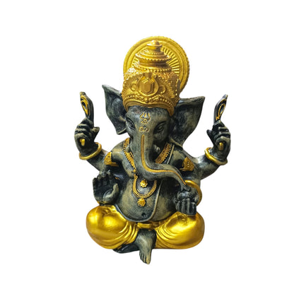 Figura Ganesha En Resina 24 Cms Aprox Color Dorado/Gris Ref: 600104481
