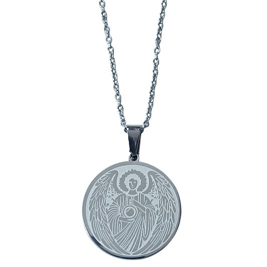 Collar Acero Arcangel San Gabriel 25 mm Cadena 42+5 Cms REF: 600104421