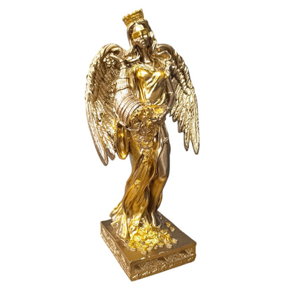 600102137 FIgura Diosa De La Fortuna Con Alas 28 Cms Aprox Color Dorado