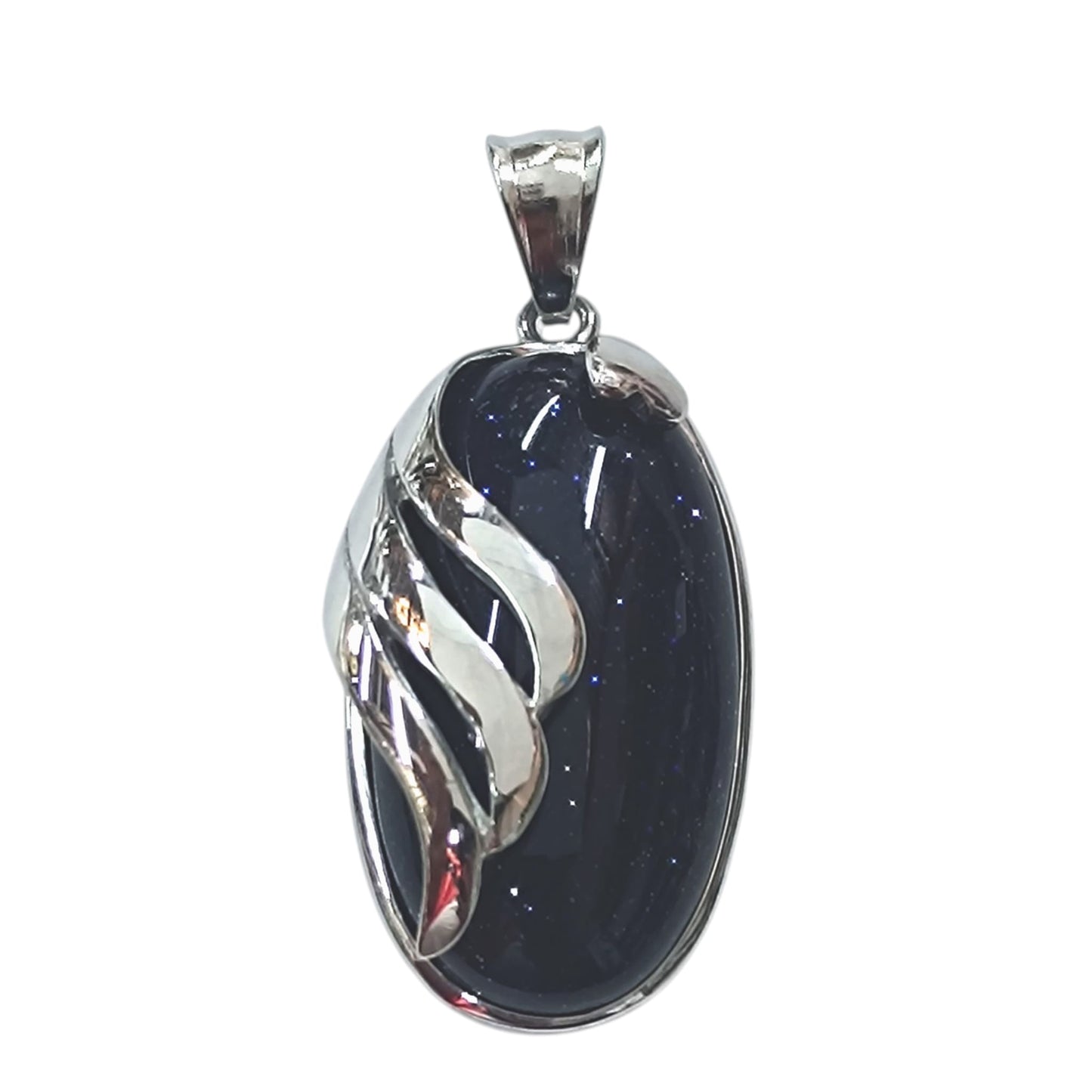 Colgante Acero Con Piedra Aventurina Azul 40 mm 29305-08